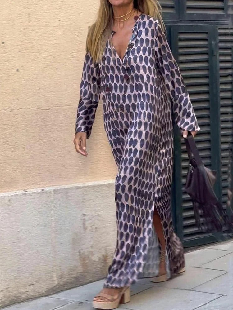 Alessia – Rochie Maxi Geometrică Lejeră