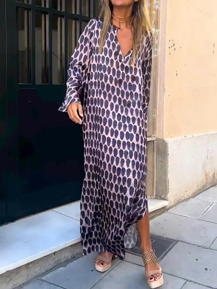 Alessia – Rochie Maxi Geometrică Lejeră