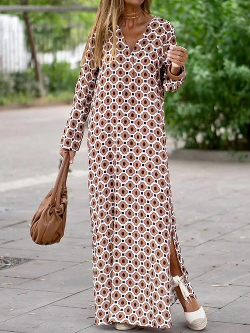 Alessia – Rochie Maxi Geometrică Lejeră
