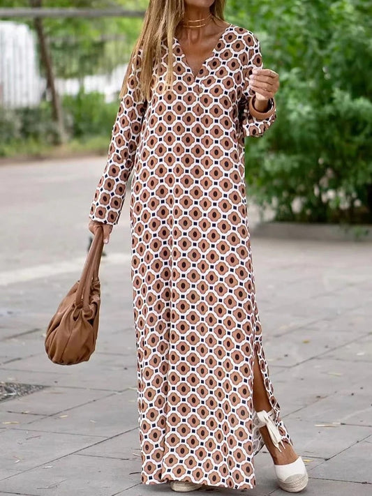 Alessia – Rochie Maxi Geometrică Lejeră