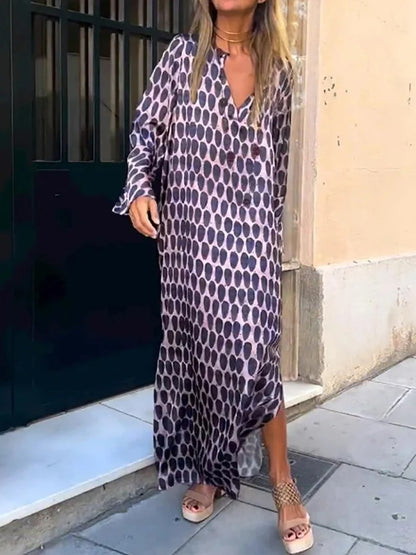 Alessia – Rochie Maxi Geometrică Lejeră