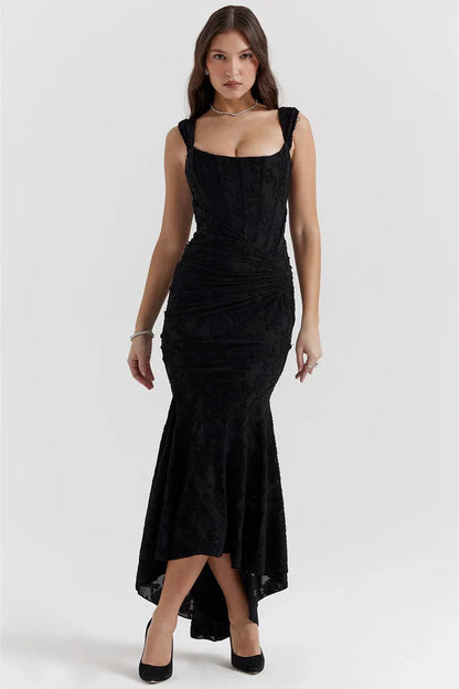 Rosea – Rochie Elegantă cu Croială Sculpturală și Imprimeu Floral Ton pe Ton (Colecția)