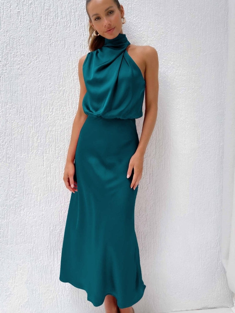 Lorena – Rochie Elegantă din Mătase Roz