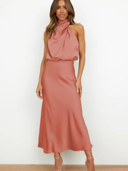 Lorena – Rochie Elegantă din Mătase Roz
