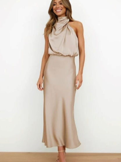 Lorena – Rochie Elegantă din Mătase Roz