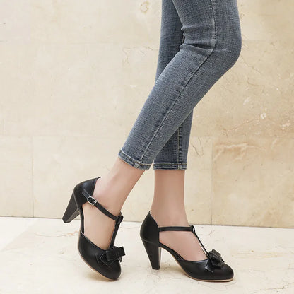 BellaFundă – Tocuri T-Strap cu Fundă
