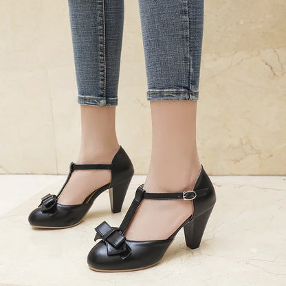 BellaFundă – Tocuri T-Strap cu Fundă