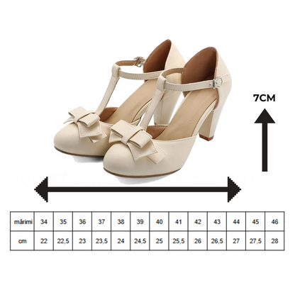 BellaFundă – Tocuri T-Strap cu Fundă